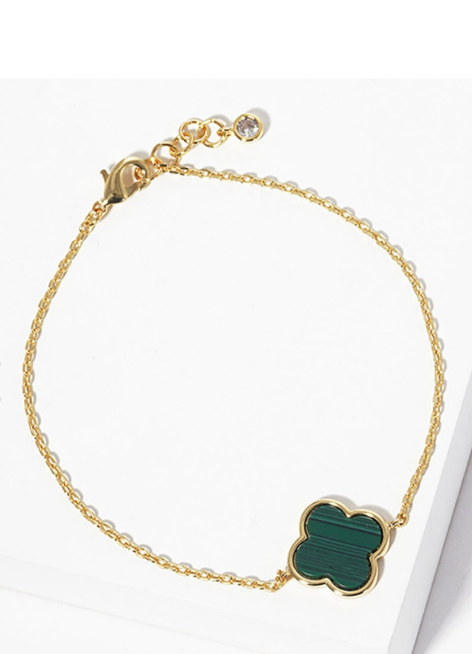 Gold Dipped Quatrefoil Charm Bracelet