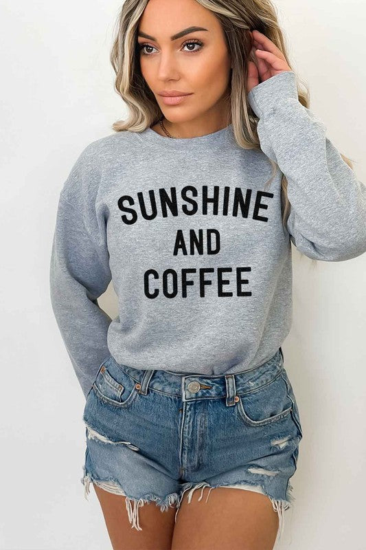 SUNSHINE AND COFFEE SWEATSHIRT PLUS SIZE