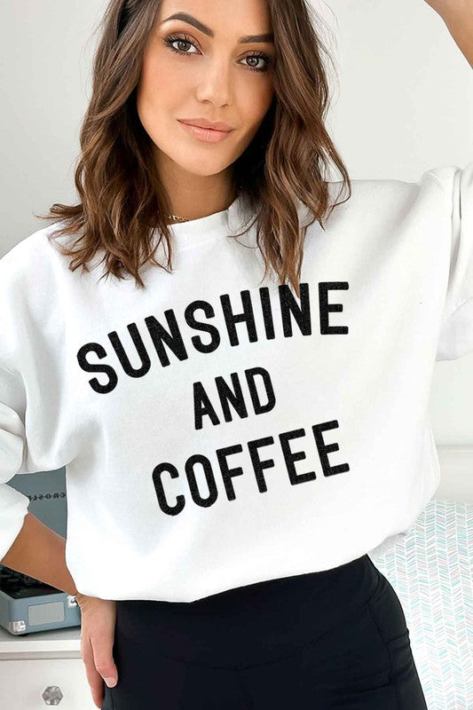 SUNSHINE AND COFFEE SWEATSHIRT PLUS SIZE