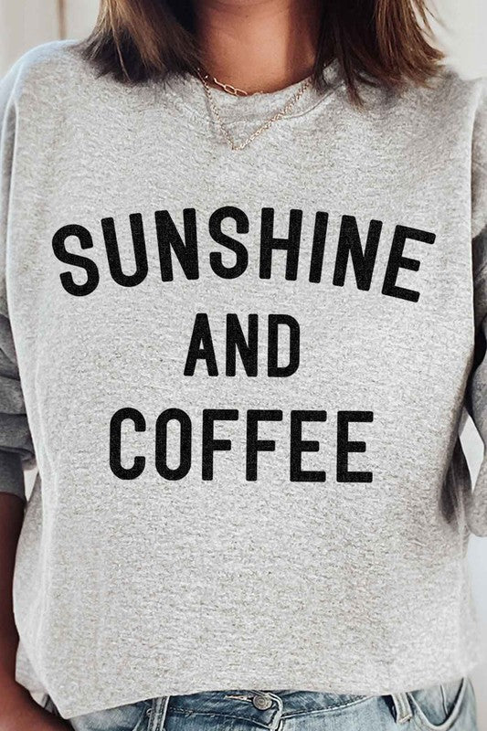 SUNSHINE AND COFFEE SWEATSHIRT PLUS SIZE