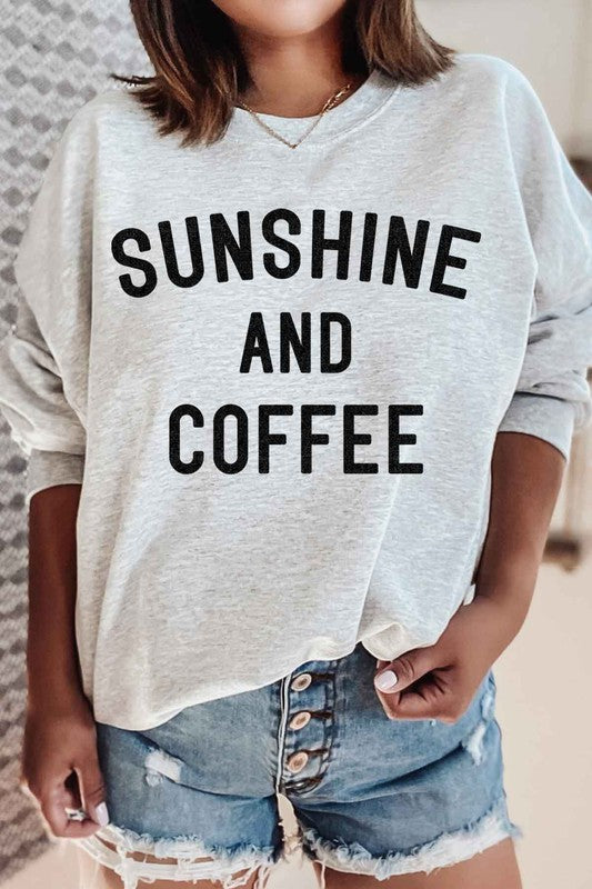 SUNSHINE AND COFFEE SWEATSHIRT PLUS SIZE